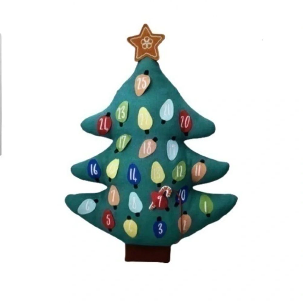 NWT. WONDERSHOP Advent Calendar Christmas Tree Pillow